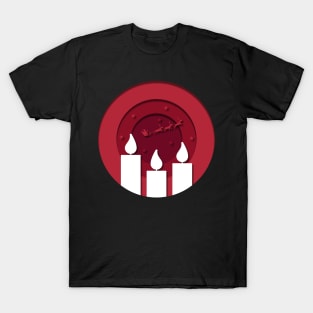 Candles Christmas papercut circle T-Shirt